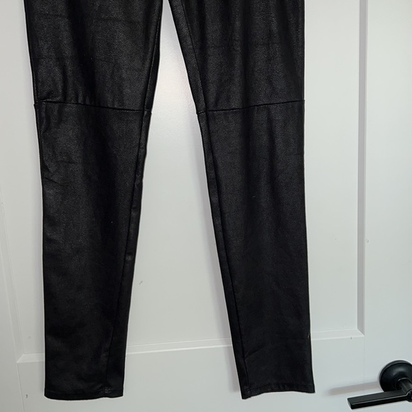 New Trouvé faux leather black leggings small sheen shimmer s high waist Nwt - Picture 3 of 5